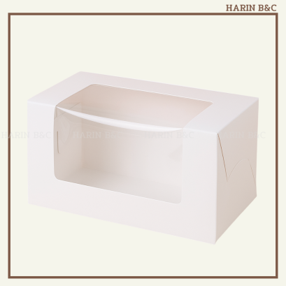 กล่องเค้กชิ้น สีขาว 9.5x18x9.5ซม.