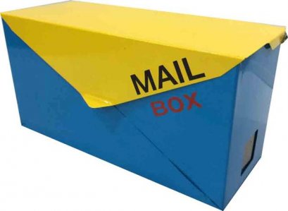 ตู้จดหมายทูโทน สีฟ้า-เหลือง