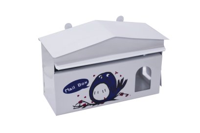 ตู้จดหมายทรงสูง สีแฟนซีขาว