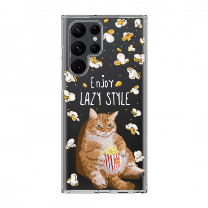 HI-SHIELD Stylish เคสใสกันกระแทก Samsung S22ultra รุ่น Popcorn Cat