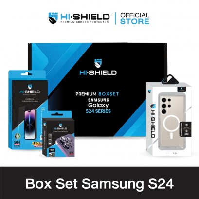 HI-SHIELD Box Set SAMSUNG S24 ฟิล์มกระจก ฟิล์มกล้อง เคส [แถมคูปองติดฟิล์มฟรี]