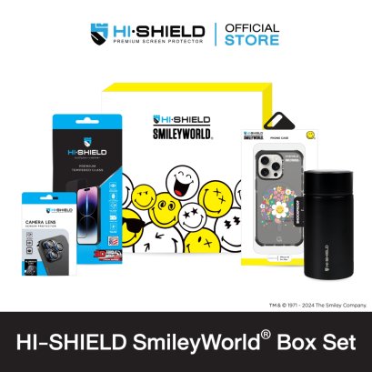 [Pre-order 15 วัน] HI-SHIELD Box Set SmileyWorld® - ฟิล์มกระจก ฟิล์มกล้อง เคส [13ProMax,14Pro,14ProMax,15Pro,15ProMax,S23Ultra,S24Ultra]