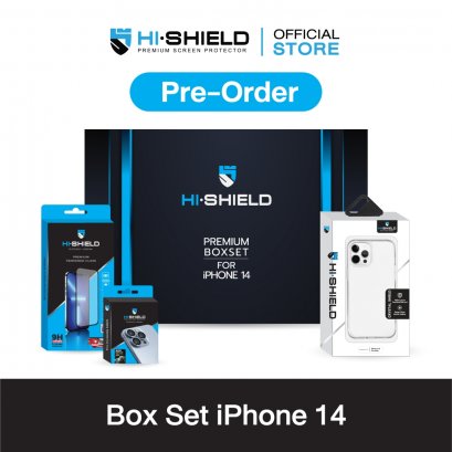 พรีออเดอร์ 20 วัน HI-SHIELD Box Set iPhone14 ฟิล์มกระจก ฟิล์มกล้อง เคส