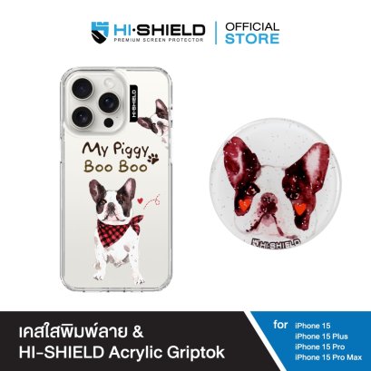 HI-SHIELD Stylish เคสใสกันกระแทก iPhone + Acrylic Griptok  รุ่น S073 [เคส iPhone15]