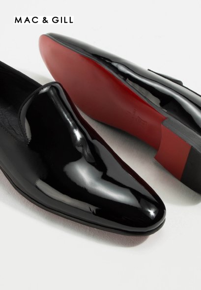 รองเท้าผู้ชายหนังแท้ทางการขัดเงา 100% Patent leather