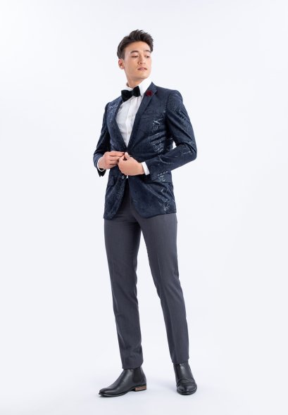 Mac & Gill Classic SLIMFIT Casual VELVET MARBLE PATTERN Suit
