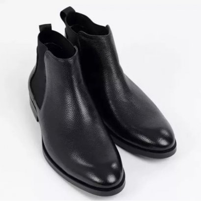 Chelsea Leather Boot For Men in Black รองเท้าผู้ชายหนังแท้