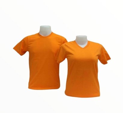 เสื้อยืด คอวี สีส้ม