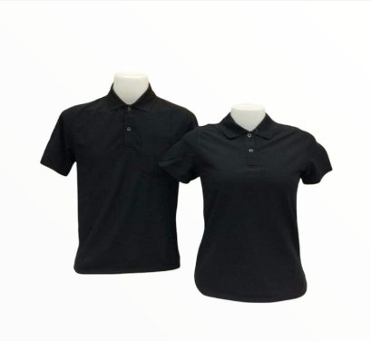 เสื้อโปโลสีดำ ผ้าทีเคพรีเมี่ยมสีพื้น