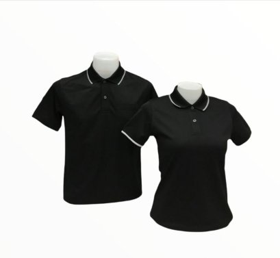 เสื้อโปโล สีดำปกขลิป