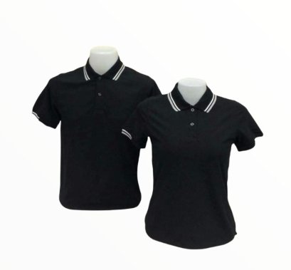 เสื้อโปโลสีดำ ผ้าทีเคพรีเมี่ยม