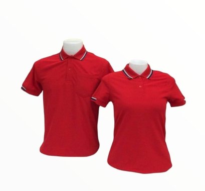 เสื้อดปโลสีแดง ผ้าทีเคพรีเมี่ยม