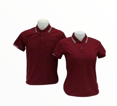 เสื้อโปโลสีเลือดหมู ผ้าทีเคพรีเมี่ยม