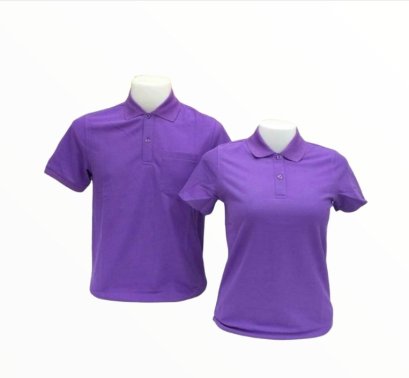เสื้อโปโลสีม่วง ผ้าทีเคพรีเมี่ยมสีพื้น