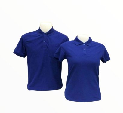 เสื้อโปโลสีน้ำเงิน ผ้าทีเคพรีเมี่ยมสีพื้น