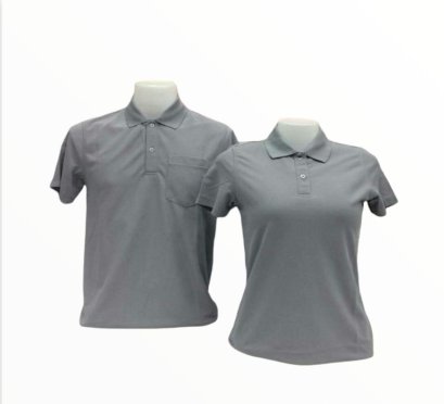 เสื้อโปโลสีเทา ผ้าทีเคพรีเมี่ยมสีพื้น