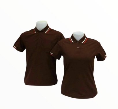 เสื้อโปโลสีน้ำตาล ผ้าทีเคพรีเมี่ยม