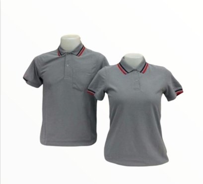 เสื้อโปโลสีเทา ผ้าทีเคพรีเมี่ยม