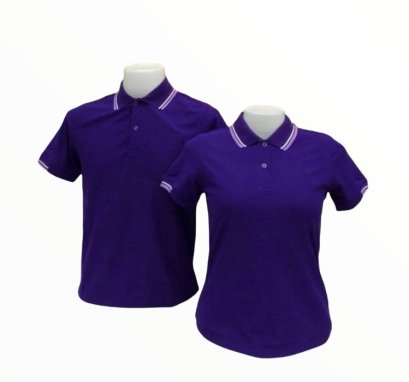 เสื้อโปโลสีม่วง ผ้าทีเคพรีเมี่ยม
