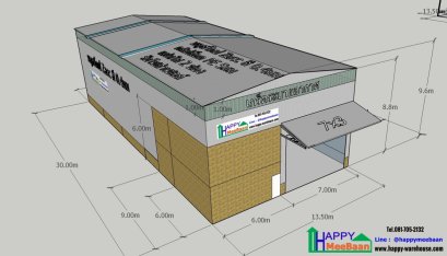 Free 3D Warehouse Design with Two-Storey Office Warehouse & Factory Design Ideas by Happy Meebaan