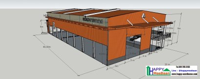 แบบคลังสินค้า แบบโรงงาน แบบโกดัง พร้อมออฟฟิศสองชั้น แจกฟรี