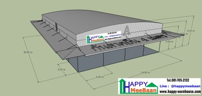 แจกแบบโครงสร้างตลาด แบบตลาด แบบตลาดสด โครงโกดังหลังคาโค้ง 3D แจกแบบฟรี