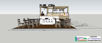 แจกแบบร้านชาไข่มุข ร้านกาแฟ แจกแบบ 3D