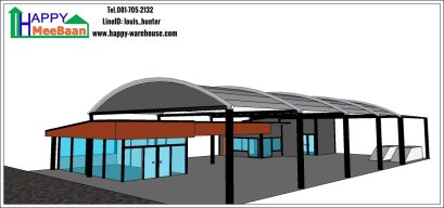 แจกแบบร้านคาร์แคร์ ใช้โครงสร้างโกดัง และแบบบ้านน็อคดาวน์ บ้านสำเร็จรูปทำ ฟรี