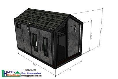 แจกแบบร้านกาแฟ แบบออฟฟิศ ผนัง EPS Isowall Sandwich Panel แจกแบบ 3D