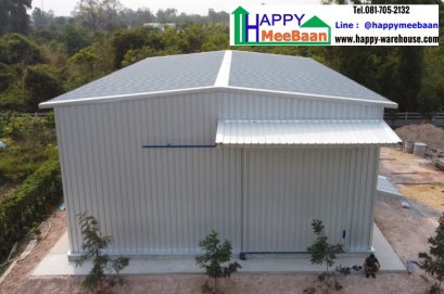 สร้างโกดังเก็บสินค้า ลดความร้อน ใช้หลังคา Sandwich Panel /EPS โครงสร้างเหล็กกล่อง ราคาถูก