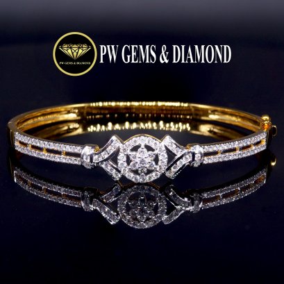Double line with Pikun flower bracelet diamond