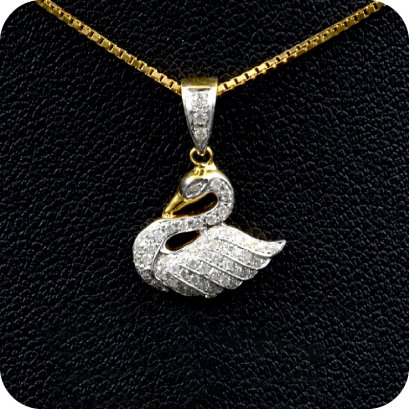 Swan Look Cute Diamonds Necklace