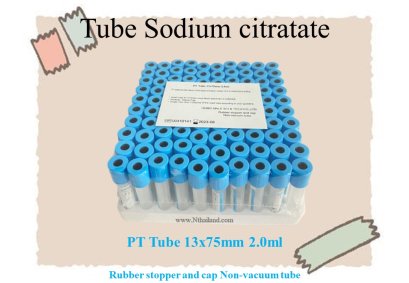 หลอดเก็บเลือด Tube Sodium citrate 3.2% จุกสีฟ้า