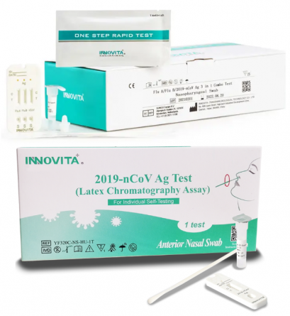 ชุดตรวจไข้หวัดใหญ่ Flu A/B/RSV/hMPV Ag Combo + 2019-nCoV (25 tests) INNOVITA