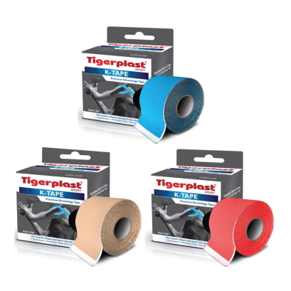 Tigerplast Sport K-Tape 5 cm x 5 m – เทปพยุงกล้ามเนื้อสำหรับนักกีฬาและผู้มีอาการบาดเจ็บ