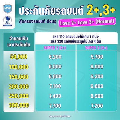 ประกันภัยรถยนต์ 2+, 3+