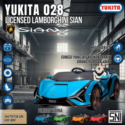 Mainan Mobil Aki Anak Yukita 028 Lamborghini LICENSED Sian 24V
