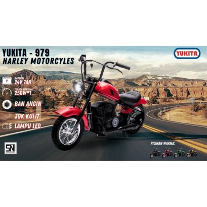 Mainan Anak Motor AKI MOTOR Yukita 979 Harley Motorcycles - Merah - Merah