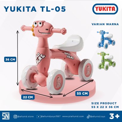 YUKITA TOLOCAR TL-05 Sepeda Anak Balance Bike Push Toys Ride On roda empat skuter scooter
