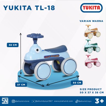 YUKITA TOLOCAR TL-18 Sepeda Anak Balance Bike Push Toys Ride On roda empat skuter scooter