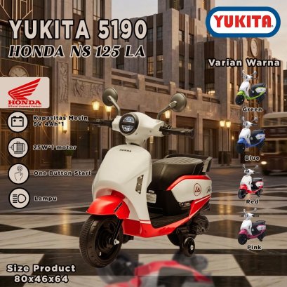 Mainan Motor Aki Anak Motor Yukita 5190 Honda NS125 LA - Merah