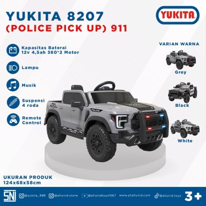 Mainan Mobil Aki Anak Mobil Polisi Yukita 8207 Police Pick up Mobil Polisi