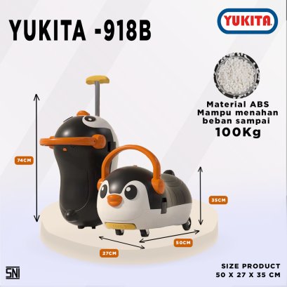 YUKITA 918B Pinguin Tolo Car Ride On Mainan Koper Karakter Tunggang