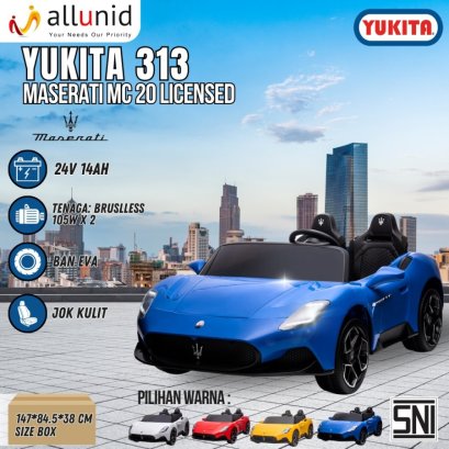 Mainan Mobil Aki Yukita 313 Maserati MC Official Licensed-24 VOLT