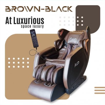 เก้าอี้พักผ่อนพร้อมนวด AT Luxurious สี BROWN BLACK