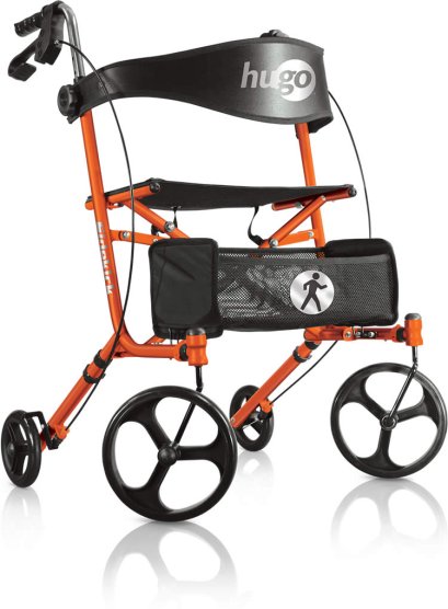 รถช่วยเดิน 4 ล้อ Hugo Sidekick Rollator สีส้ม Tangerine พร้อมที่นั่ง