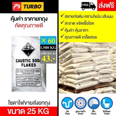 โซดาไฟส่งยกถุง -25 กก. x 60 (1,500 KG)