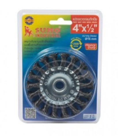 แปรงลวดกลมถักเปีย 4&quot;x1/2&quot;-16mm SUMO