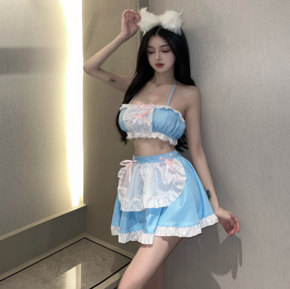 [[พร้อมส่ง]] ชุดแฟนซี cosplay ชุดคอสเพลย์ ชุดแม่บ้าน โลลิต้า lolita พนักงานเสิร์ฟ สาวเสิร์ฟ สีฟ้า