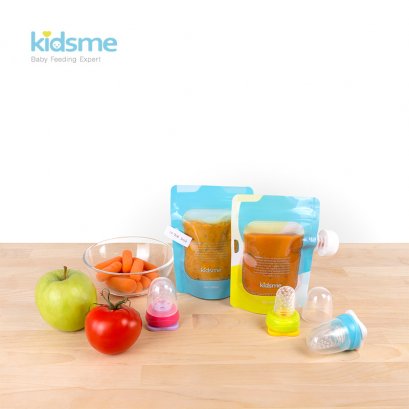 Kidsme ถุงเก็บอาหารพร้อมที่ป้อนอาหารเด็กแบบซิลิโคน  (มี 3 สี)